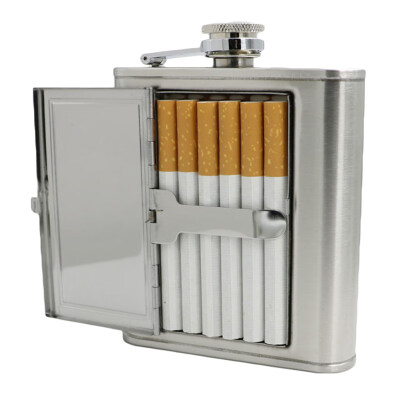 

Cigarette Case 56oz Stainless Steel Hip Flask Wine Liquor Alcohol Drinkware