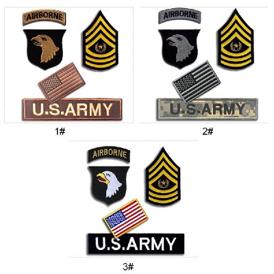 

4PcsSet 101st Airborne Division Magic Sticker 3D Embroidered Decorative Airborne Badge Patches