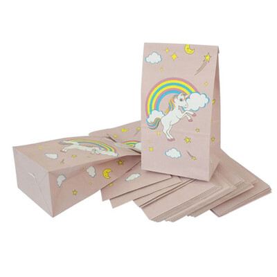 

12 Pcs Unicorn Paper Candy Box Bags Paper Gift Bag Popcorn Box Baby Shower Wedding Decor Birthday Party Supplies
