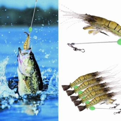 

5pcs Shrimp Fishing Simulation Noctilucent Soft Prawn Lures Hook Baits