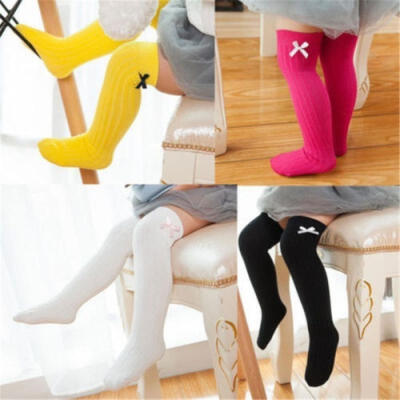 

Kids Baby Pantyhose Girls Cotton Bow Skinny Tights Socks Stretchy Long Stockings