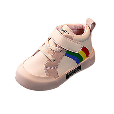 

Baby Boys Girls Breathable Anti-Slip Striped Rainbow Print Shoes Sneakers Infant Soft Soled Walking Shoes for 0-2Yrs Baby