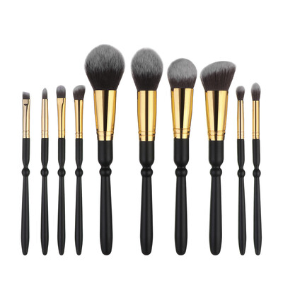 

Toponeto 10PCS Wooden Foundation Cosmetic Eyebrow Eyeshadow Brush Makeup Brush Sets Tool