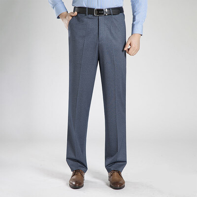 

WENGUANGUO summer thin section pleated elastic high waist straight loose mens trousers 7949