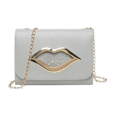 

Star Lips Decor Chain Shoulder Handbags PU Leather Women Flap Crossbody Bag