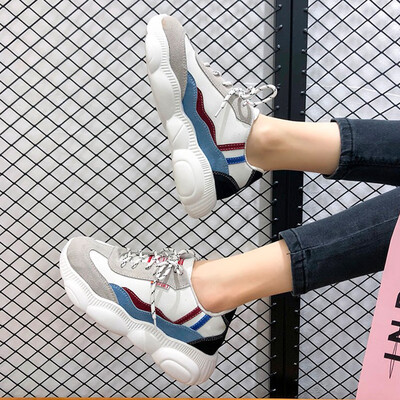 

Dad shoes spring Korean version of 100 flat soles student ins bear soles running shoes tide