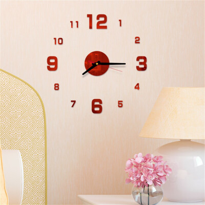 

Gobestart 3D DIY Roman Numbers Acrylic Mirror Wall Sticker Clock Home Decor Mural Decals