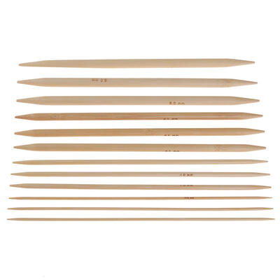 

75pcs 20cm Sweater Knitting Needle Double Pointed Carbonized Bleach Bamboo