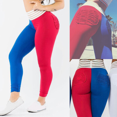 

Tailored Womens Casual Contrast Color Sports Pocket Hip Fitness Running Yoga Pants