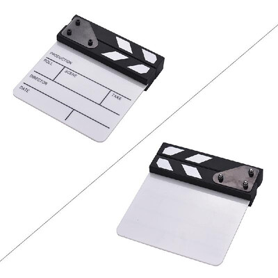 

Compact Size Acrylic Clapboard Dry Erase TV Film Movie Director Cut Action Scene Clapper Board Slate