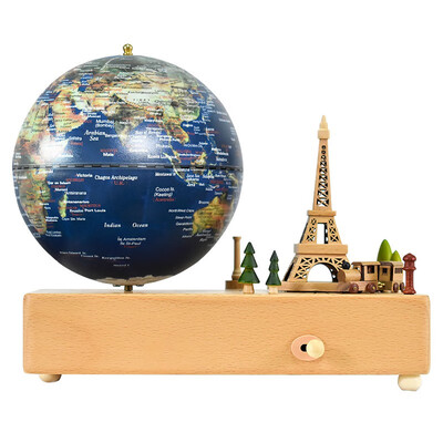 

Paris encounter scene Fun globe 5 inches 13cm satellite touch lamp music bell globe