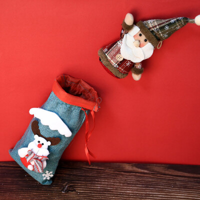 

〖Follure〗Christmas snowman Candy Bag Elf Elk Pants Treat Pocket Home Party Gift Decor