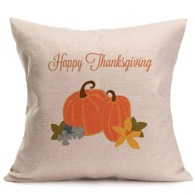 

〖Follure〗Happy Fall Thanksgiving Day Soft Linen Pillow Case Cushion Cover Home Decor