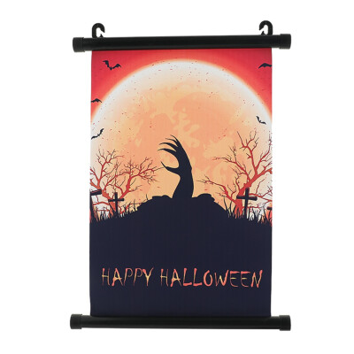 

Sweet&rro17 Helloween Horror Waterproof Wall Scroll Hanging Poster Wall Art Mural Home Room Decor