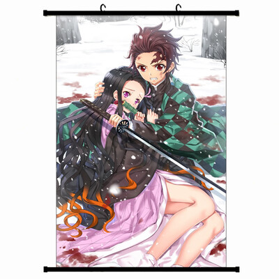 

Demon Slayer Kimetsu no Yaiba Poster Prints Anime Scrolls Poster Banners for Collect Home Wall Bedroom Decoration
