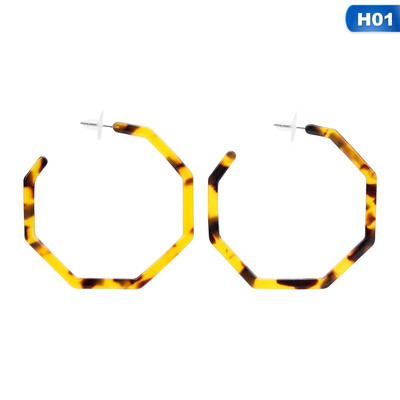 

WOWSHOW Fashion Geometric Octagon Hexagon Hoop Earrings for Women Girls