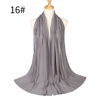 

Pearl Chiffon Pleated Muslim Womens Headscarf Wholesale 2018 Huis Costumes Wrinkled Hot Headscarf MSL022