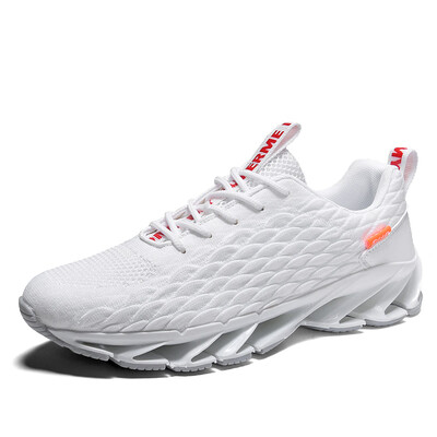 

Mens sports shoes flying woven scales knife sneakers