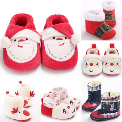 

Christmas Santa Shape Toddler Infant Soft Sole Baby Girls Boys Prewalker Shoes