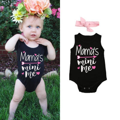 

2pcs Baby Girls Floral Bodysuit Romper Summer Headband Sunsuit Outfit Set 0-24M