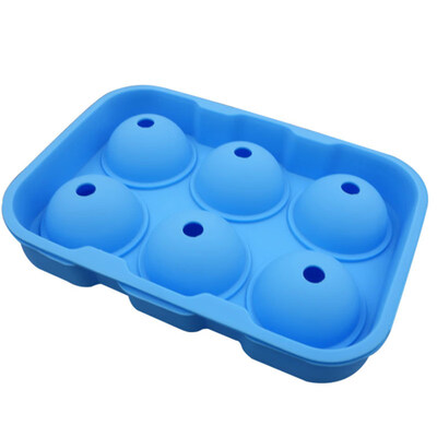 

6-slot Summer DIY Ice Cube Ball Maker Silicone Mold Tray Kitchen Party Bar Tool
