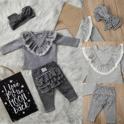 

3PCS Newborn Kids Baby Girl Autumn Clothes Cotton Tops Sweatshirt Pants Outfits