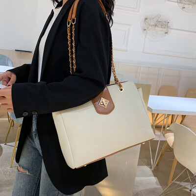 

Fashion canvas big bag handbags new 2019 large capacity tote bag casual simple portable chain shoulder bag