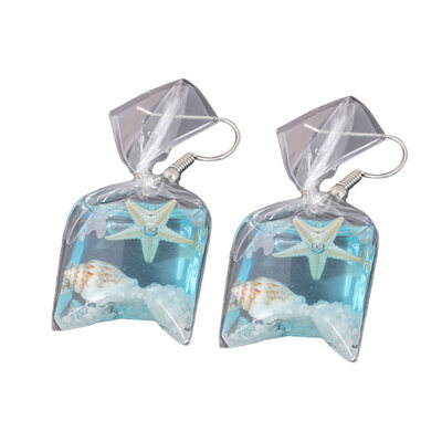

Funny Women Starfish Flower Water Bag Shaped Charm Hook Earrings Jewelry Gift