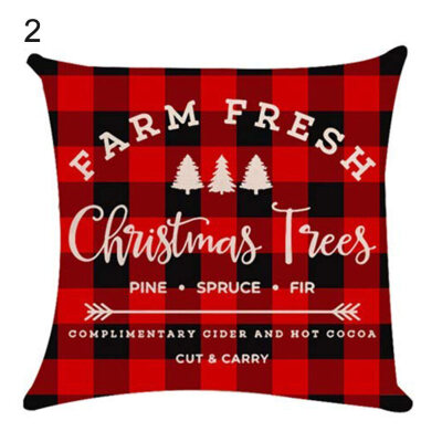 

Merry Christmas Snowflake Tree Pillow Cover Cushion Case Home Car Sofa Decor