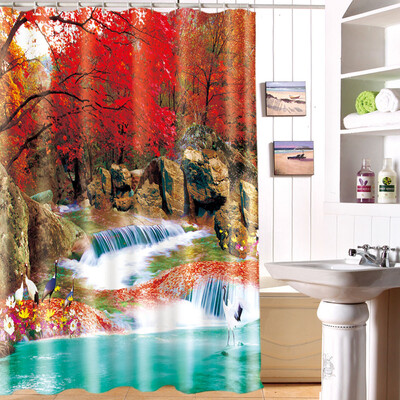 

Gobestart Printing Waterproof Personality Fabric Bathroom Shower Curtain