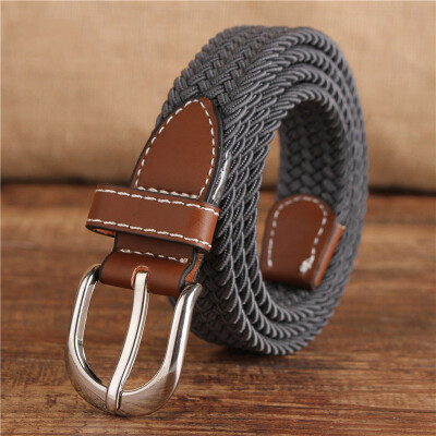 

Fashion Unisex belt high quality Elastic tension canvas Alloy pin buckle Men&Women belt solid color casual cowboy Men belt