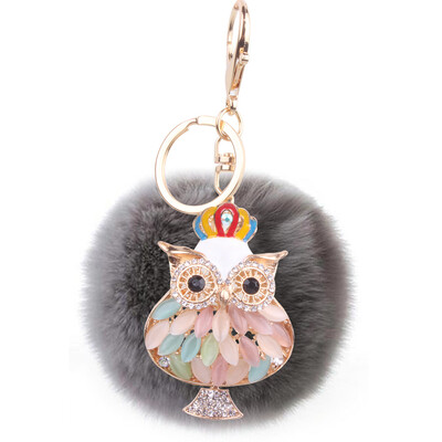 

Rex rabbit hair owl bag plush hair ball mobile phone pendant small gift jewelry