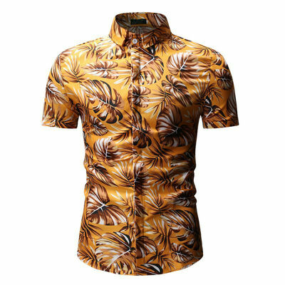 

Men Hawaiian Shirt Beach Shirt Flower Party Summer Holiday Tops Short Sleeve