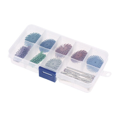 

40Pcs Polishing Bristle Disc Brush Assortment Polisher & 10Pcs Mandrel for Wood Jewelry Dental Polishing Use