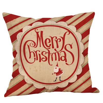 

Tailored Happy Christmas Pillow Cases Linen Sofa Cushion Cover Home Decor Pillow Case