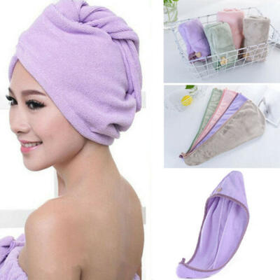 

Magic Hair Drying Towel Hat Cap Microfibre Quick Dry Turban For Bath Shower Pool