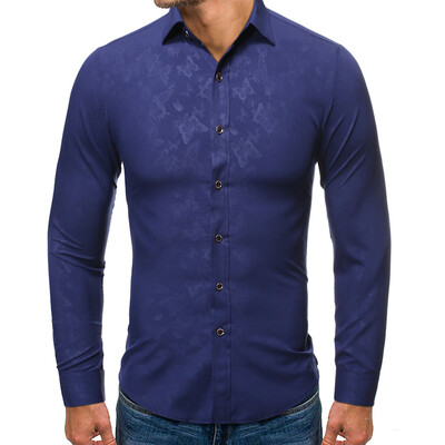 

Tailored Mens New Style Fashion stamped Long Sleeve Shirt Printed Long-Sleeved Blouse