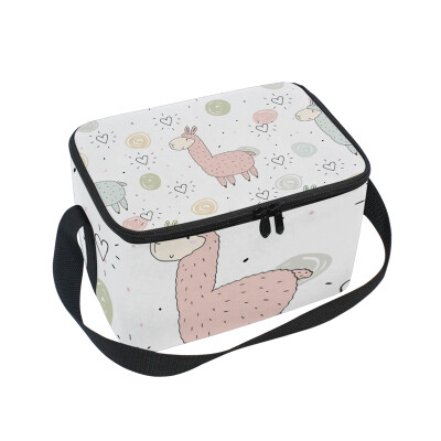 

ALAZA Funny Llama Lunch Box Insulated Lunch Bag Large Cooler Tote Bagfor Kids Men Women