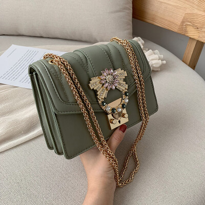 

Luxury Brand Female Flap Bag 2019 New Quality PU Leather Womens Designer Handbag Diamond Lock Chain Shoulder Messenger Bags