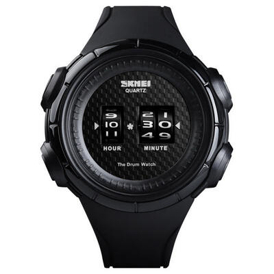 

SKMEI Quartz Wristwatches Men Wheel Clock Waterproof Military Watch With Resin Strap 1487