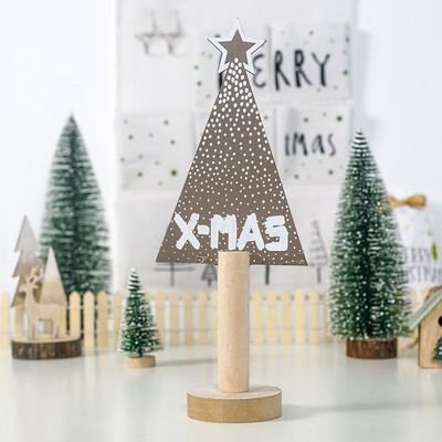 

Siaonvr Wooden Mini Christmas Tree Desktop Ornaments Merry Christmas Party Decor