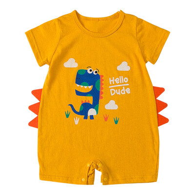 

Infant Baby Cartoon Animal Print Short Sleeve Rompers Kids Girls Boys Jumpsuit Newborn Clothes