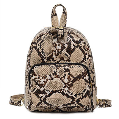 

Fashion Snake Print Travel Backpacks Women Leather Shoulder Top-handle Bags