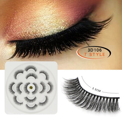 

7 pair 3D Mink Lashes Natural Long False Eyelashes Dramatic Volume Fake Lashes Makeup Eyelash Extension Silk Eyelashes