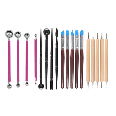

〖Follure〗18 Pcs Polymer Clay Sculpting Tool Set Wood Models Art Projects Pottery Tools