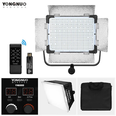

YONGNUO YN6000 Professional 600 LED Video Light Color Temperature 5500K Photography Lamp Large Light Board with Softbox for Studio