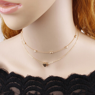 

Sale Heart star Pendant Necklace for Women SHORT Chain Gift Ethnic Bohemian Choker Necklace drop shipping