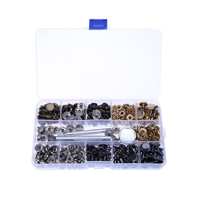 

100set Prong Snap Buttons Poppers Press Plier Rod Rubber Ring Combination