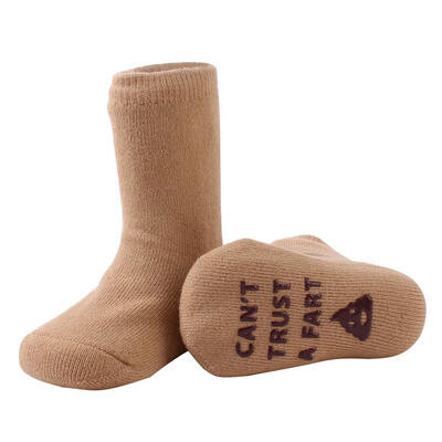 

Cartoon Unisex English Letters Printed Cotton Socks Non-Slip Warm Stocking