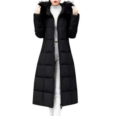 

Toponeto Women Outerwear Faux Fur Hooded Coat Long Cotton-padded Jackets Pocket Coats